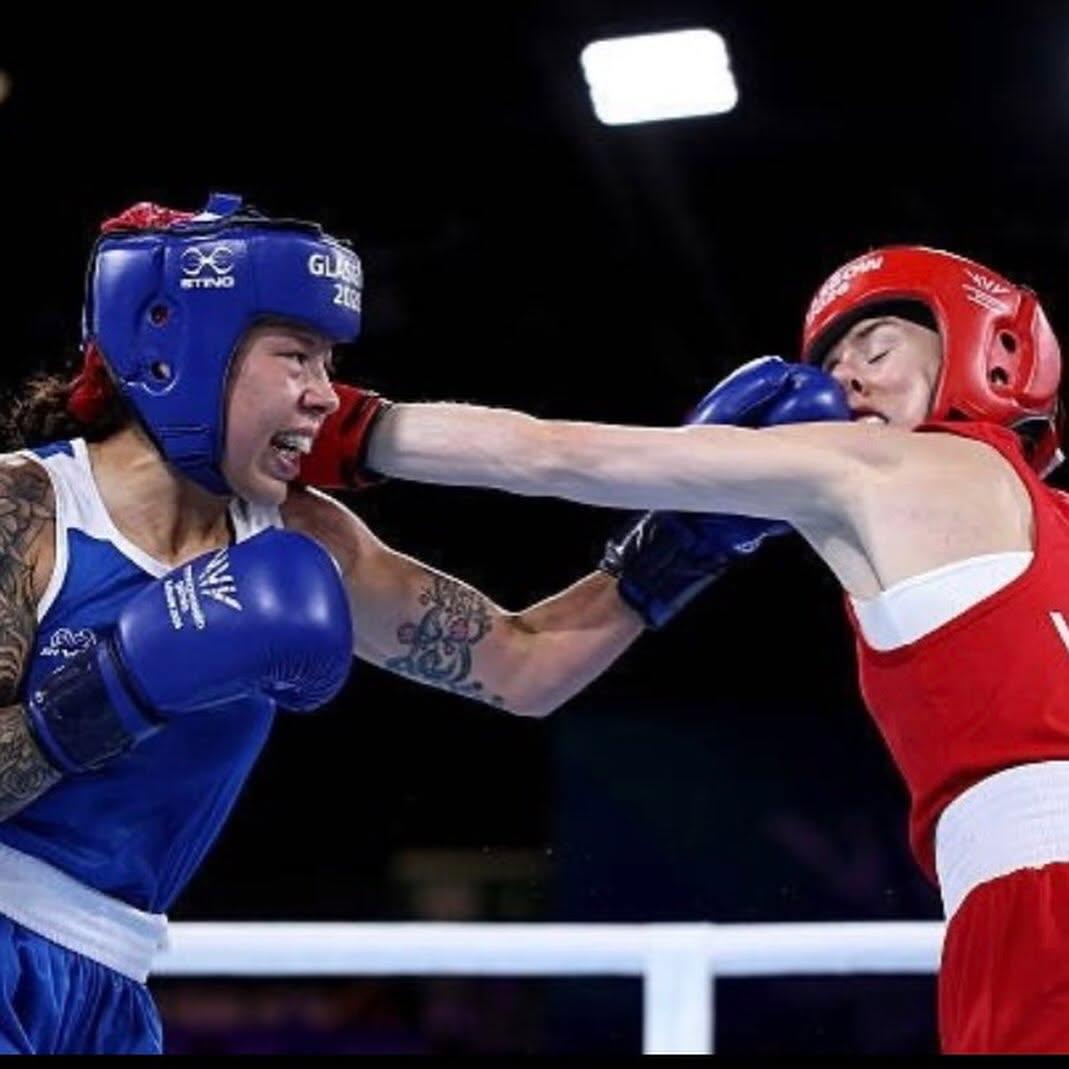 Women’s boxing action in the ring